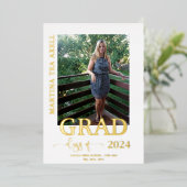  Carte de Remise de Diplôme avec Feuille d'Or  (Debout devant)