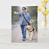 Carte de remise de diplôme d'équipe de chien guide (Fleur jaune)