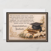 Carte de remise de diplôme élégante avec message d (Devant)