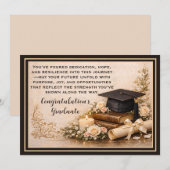 Carte de remise de diplôme élégante avec message d (Devant / Derrière)