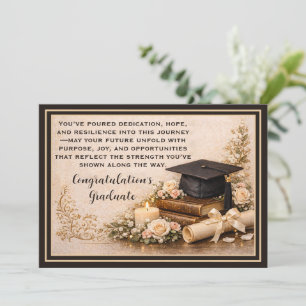 Carte de remise de diplôme élégante avec message d