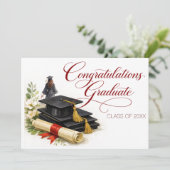 Carte de remise de diplôme élégante avec message s (Debout devant)
