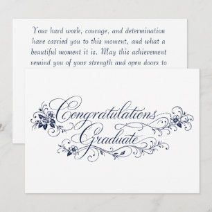Carte de remise de diplôme élégante avec message s
