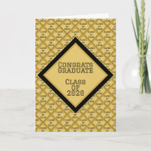 Carte de remise de diplôme noir et or   2026