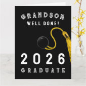 Carte de Remise de Diplôme Petit-Fils 2026 (Fleur jaune)