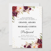 carte de remise de mariage floral bordeaux (Devant)