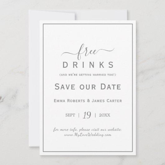 Carte de Remise des Boissons Gratuites Argentée (Devant)