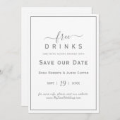 Carte de Remise des Boissons Gratuites Argentée (Devant / Derrière)