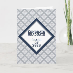 Carte de remise des diplômes Navy et Argent 2026