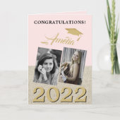 Carte de Remise des Diplômes Rustique Rose Poussié (Devant)