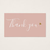 Carte de Remise Élégante Rose Merci pour vos Achat (Devant)