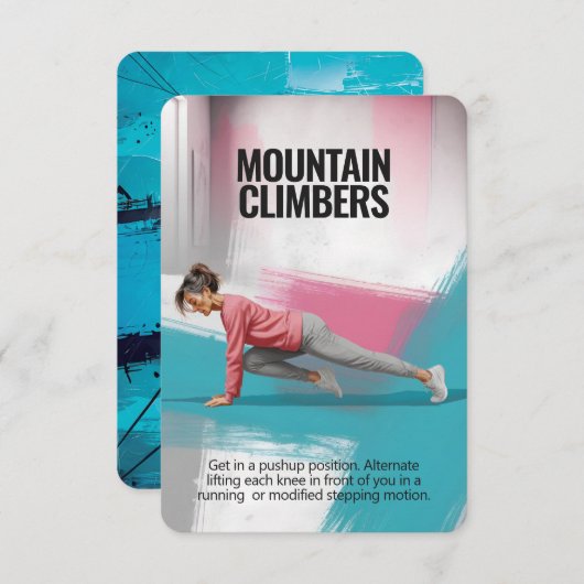 Carte de remise en forme Mountain Climbers avec su (Devant / Derrière)