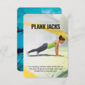 Carte de remise en forme Plank Jacks avec support  (Devant / Derrière)