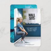 Carte de remise en forme Wall Sits avec support bl (Devant / Derrière)