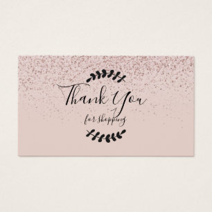 Carte de Remise Merci pour votre Achat à Paillette