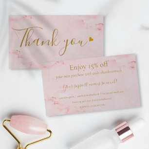 Carte de Remise Merci pour Votre Achat en Marbre R