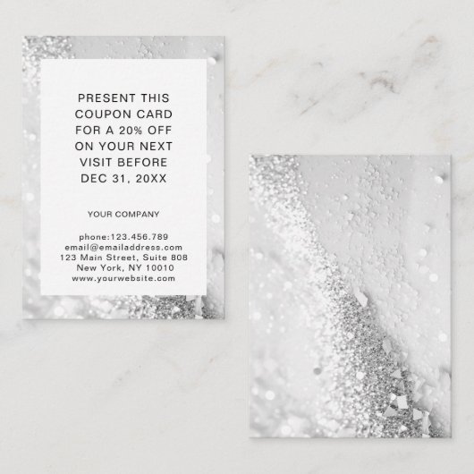 Carte de remise parties scintillant (Devant / Derrière)