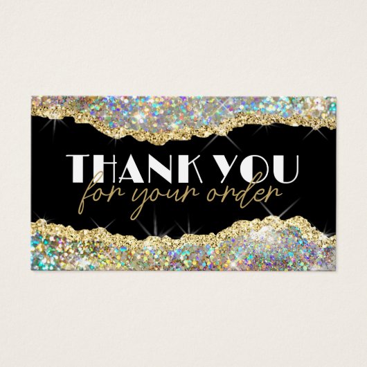 Carte de remise pour parties scintillant Gold faus (Devant)