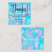 carte de remise texture opale aqua (Devant / Derrière)