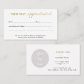 Carte de rendez-vous (Devant / Derrière)