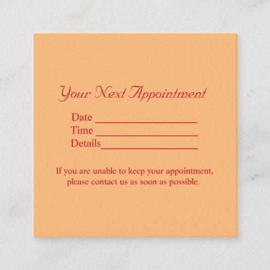 Carte de rendez-vous (Devant)