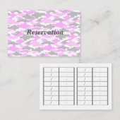 CARTE DE RENDEZ-VOUS 文字　カスタム　迷彩（ピンク）    予約カード (Devant / Derrière)