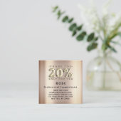 Carte De Rendez-vous 20% de réduction Logo Merci Rose Or (Debout devant)