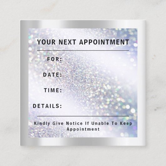 Carte De Rendez-vous 20% de réduction Logo Parties scintillant à cheveu (Dos)