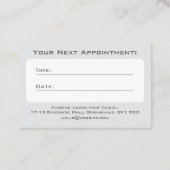 Carte de rendez-vous à la clinique de cheveux (Dos)