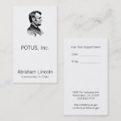 Carte De Rendez-vous Abraham Lincoln (Devant / Derrière)