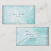Carte de rendez-vous Abstraite en marbre Aqua Tiff (Devant / Derrière)