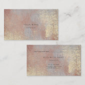 Carte de rendez-vous Abstraite Silver Rose Gold Me (Devant / Derrière)