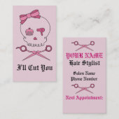 Carte De Rendez-vous Accessoire pour cheveux et croisés de ciseaux (ros (Devant / Derrière)