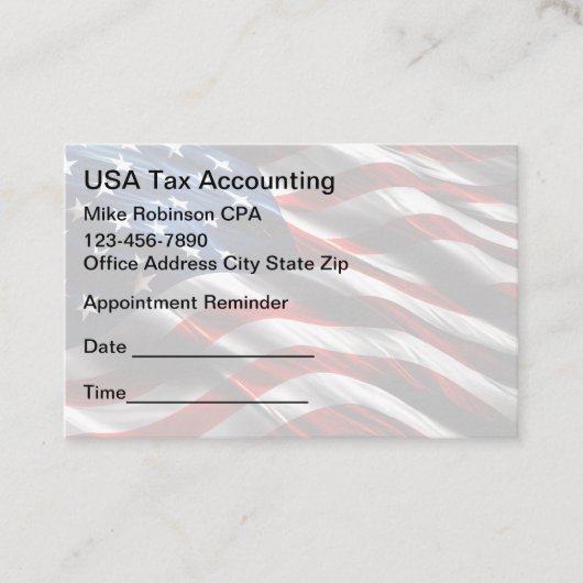 Carte De Rendez-vous Accountant Patriotic Appointment Reminder  (Devant)