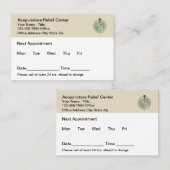 Carte De Rendez-vous Acupuncture Office Appointment Cards Design (Devant / Derrière)