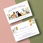 Carte De Rendez-vous Adorable Floral Chien & Chat Services de soins pou<br><div class="desc">Le carte de visite de rendez-vous idéal pour votre entreprise de soins pour animaux de compagnie. Nous avons illustré ces animaux adorables et mignons. Les mignons petits animaux portent des mouchoirs avec un joli jardin de fleurs nichés autour d'eux. Les mignons petits personnages animaux sont parfaits pour représenter un animal...</div>