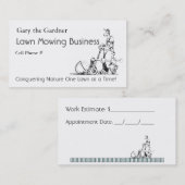 Carte De Rendez-vous Affaires de fauchage de pelouse (Devant / Derrière)