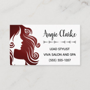 Carte De Rendez-vous Affaires de silhouette de salon de coiffeur