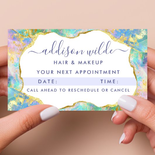 Carte de rendez-vous affaires Rainbow Opal Chic Fi