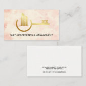 Carte De Rendez-vous Agent immobilier | Logo de clé Gold Properties (Devant / Derrière)