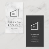 Carte De Rendez-vous Agent immobilier | Marbre | Icône d'accueil (Devant / Derrière)