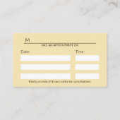 Carte De Rendez-vous Alternative Médicale Caduceus Vert Feuilles Beige (Dos)