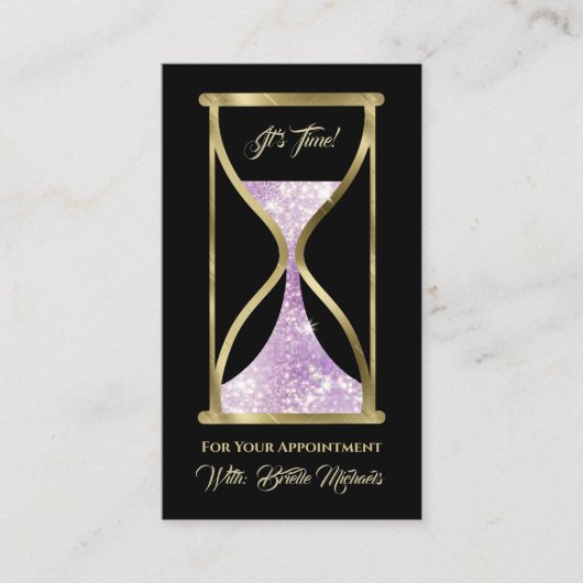 Carte De Rendez-vous Améthist Parties scintillant violet Hourglass Chev (Devant)