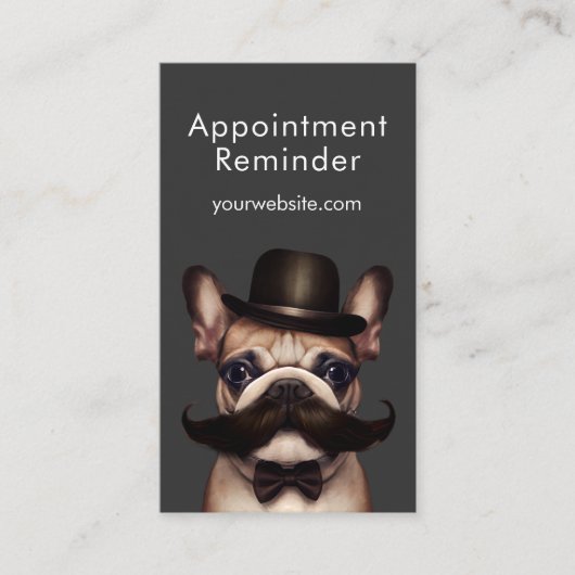 Carte De Rendez-vous Amusants Pet Groomer Français Buldog (Devant)