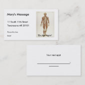 Carte De Rendez-vous Anatomie antérieure (Devant / Derrière)