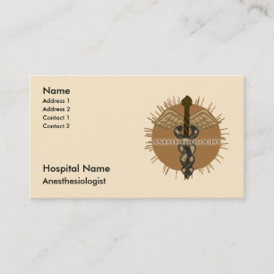 Carte De Rendez-vous Anesthésiste Caduceus