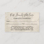 Carte De Rendez-vous Animaux assis chien chat Cheval Boho Aquarelle Ani (Dos)