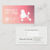 Carte De Rendez-vous Animaux de compagnie assis Bain et Grooming Salon  (Devant / Derrière)