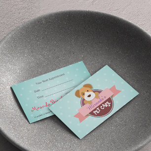 Carte De Rendez-vous Animaux de compagnie assis Bain et Grooming Salon 