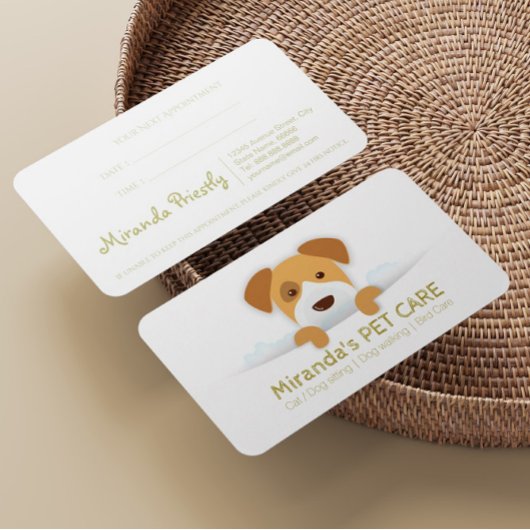 Carte De Rendez-vous Animaux de compagnie assis Bain et Grooming Salon